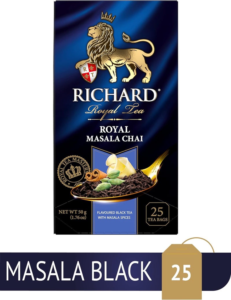Richard Royal Masala Chai, Flavoured Black Tea, 25 Tea Bags - Image 3